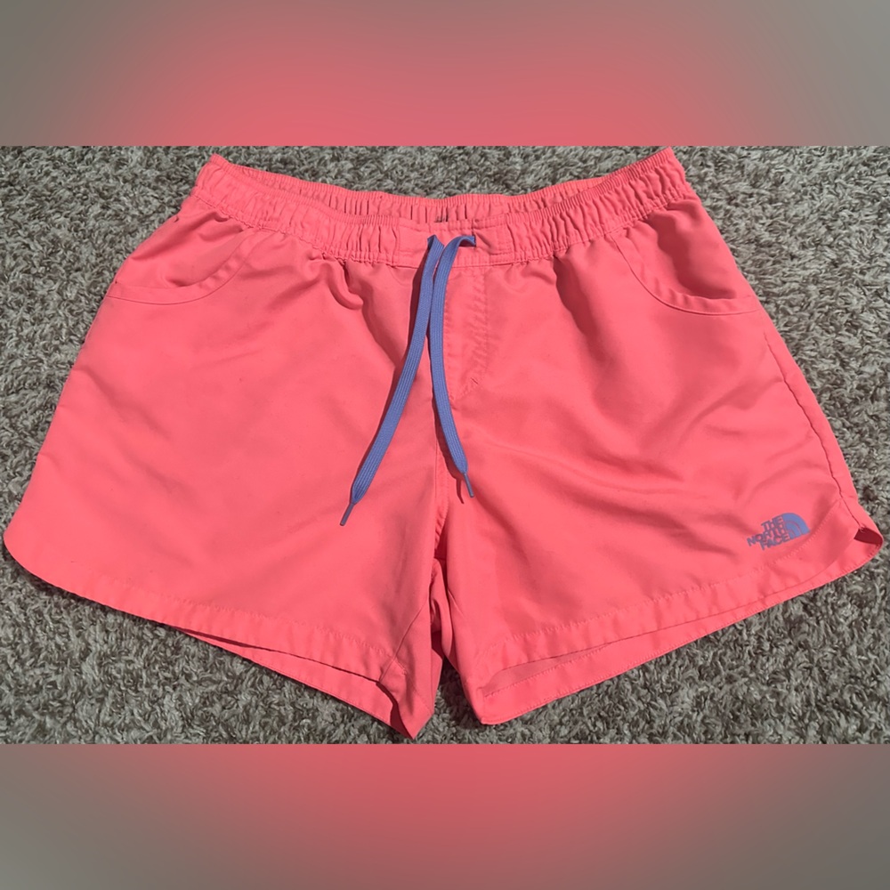 The North Face Women's Coral Pink Athletic Drawstring Shorts